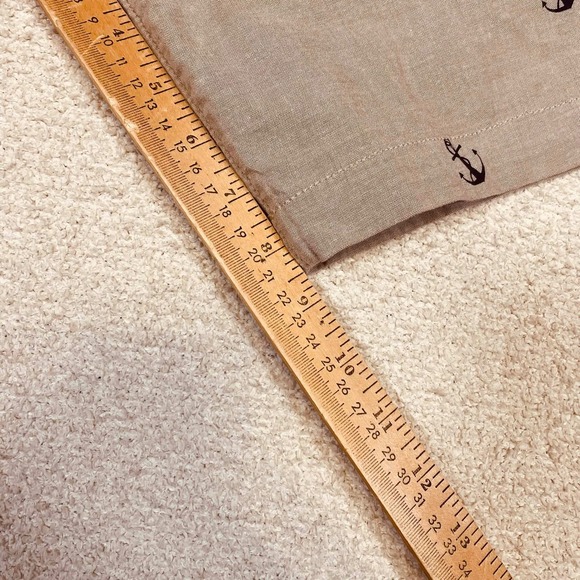 Dockers Mens Size 38W Anchor Print Shorts Tan Khaki Flat Front Nautical Summer - Picture 5 of 8